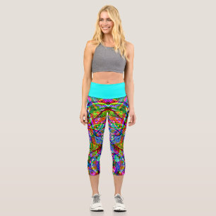 Fantasy-Kunst skizzieren - Abstrakte Neon-Verschie Capri Leggings