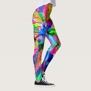 Fantasy-Kunst skizzieren - Abstrakte Neon-Verschie Leggings