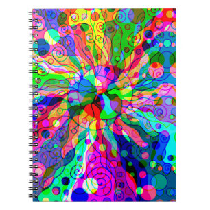 Fantasy-Kunst skizzieren - Abstrakte Neon-Verschie Notizblock