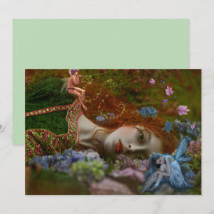 Fantasy Lady in Fairy Garden Card