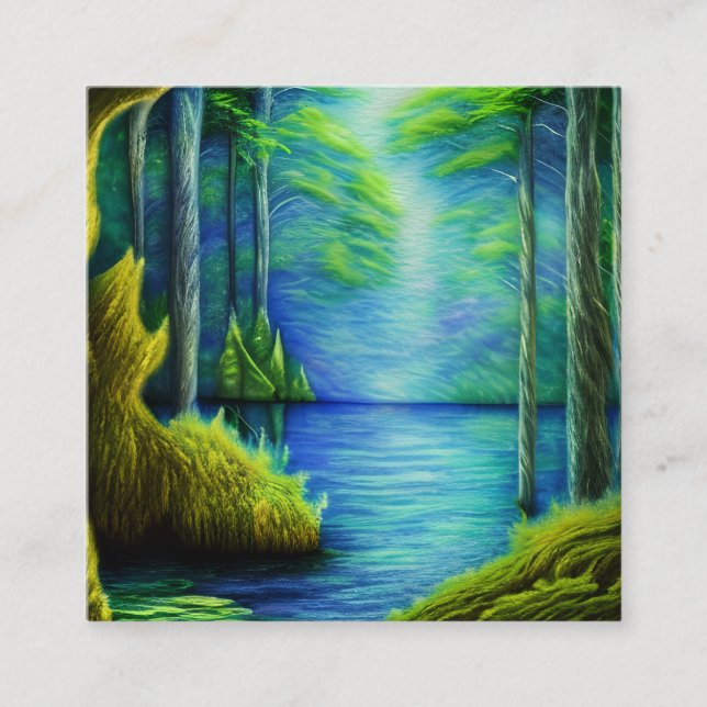 Fantasy Lake Quadratische Visitenkarte (Vorderseite)