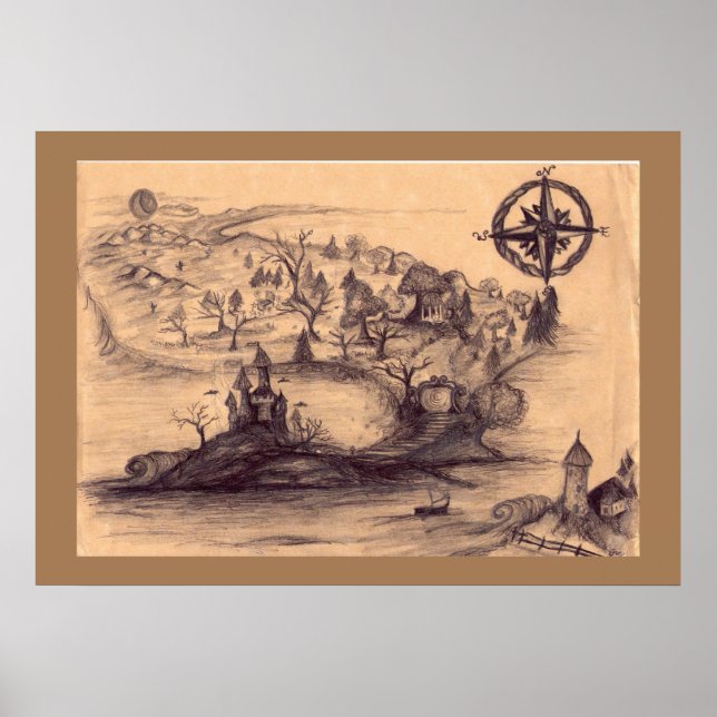 Fantasy Land Map Poster (Vorne)