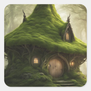 Fantasy Lands Quadratischer Aufkleber