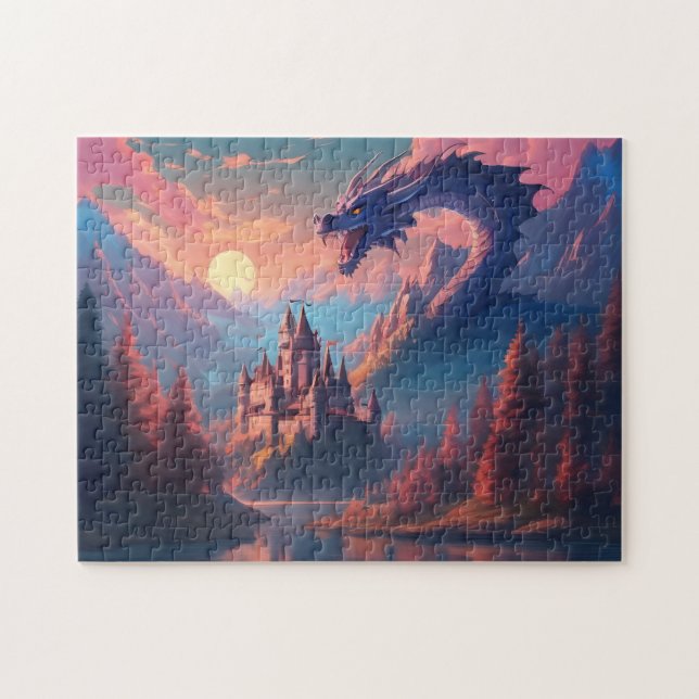 Fantasy Landscape Castle Dragon (Horizontal)