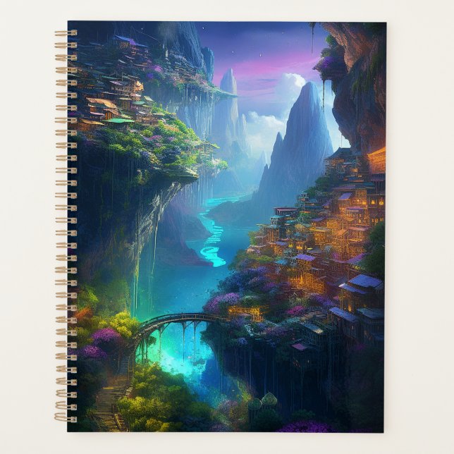 Fantasy Landschaft farbenfroh surreal Planer (Vorderseite)