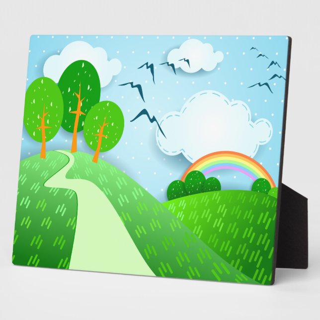 Fantasy-Landschaft, Plaque Fotoplatte (Seite)