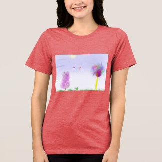 Fantasy-Landschaftsflucht Damen T-Shirt Tri-Blend Shirt
