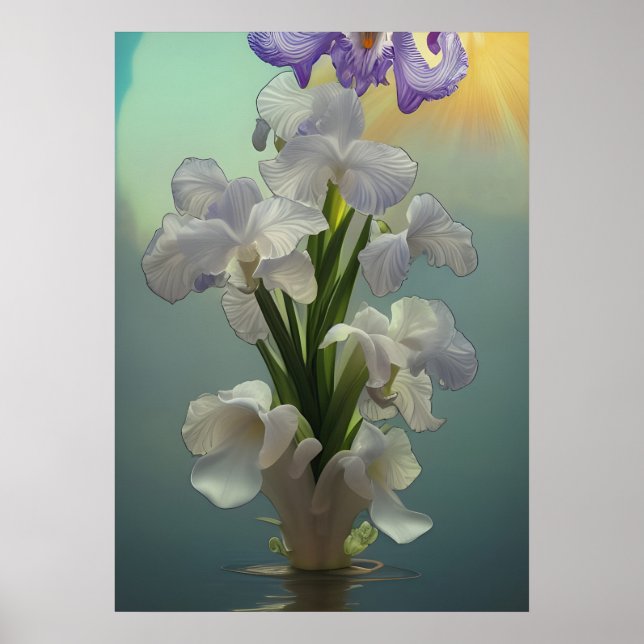 Fantasy Large White Iris Poster (Vorne)