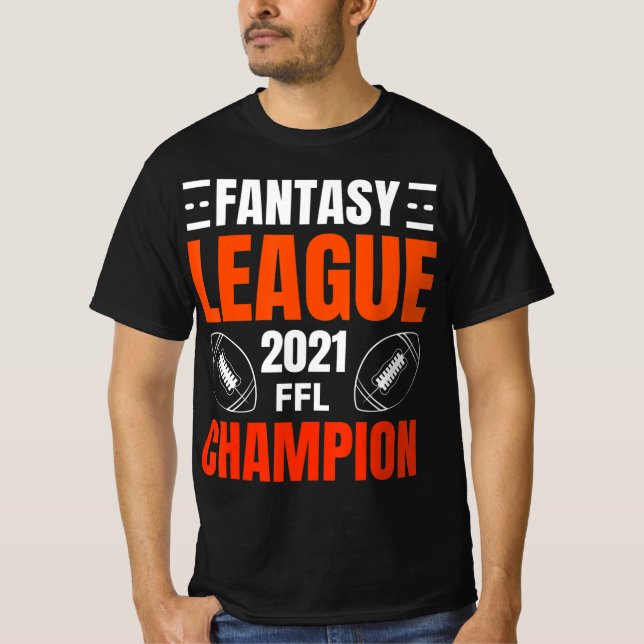 Fantasy League Champion Football 2021 Gewinner Vin T-Shirt (Vorderseite)