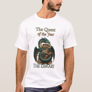 Fantasy-Lese-Drache-Bibliothekar Die Queste des T-Shirt