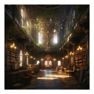 Fantasy Library Fotodruck