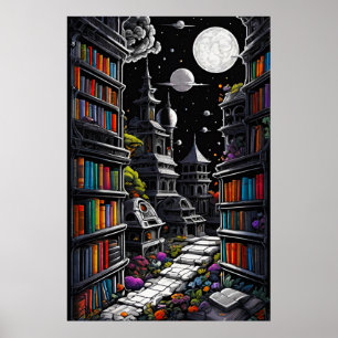 Fantasy Library Poster