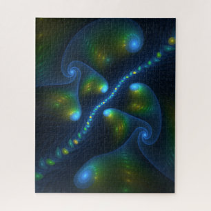 Fantasy Lights Abstrakt Blue Green Yellow Fraktal