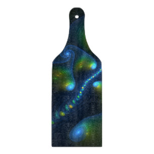 Fantasy Lights Abstrakt Blue Green Yellow Fraktal Schneidebrett