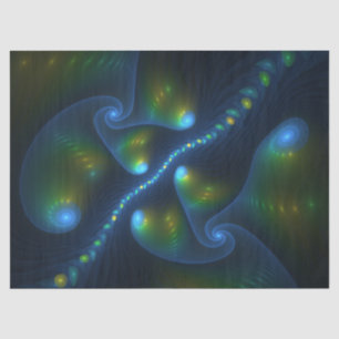 Fantasy Lights Abstrakt Blue Green Yellow Fraktal Seidenpapier
