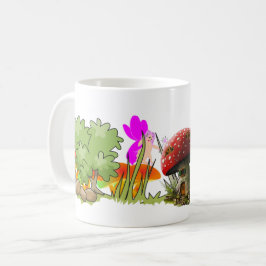 Fantasy Lila Fairy mit magischen Pilzen Kaffeetasse