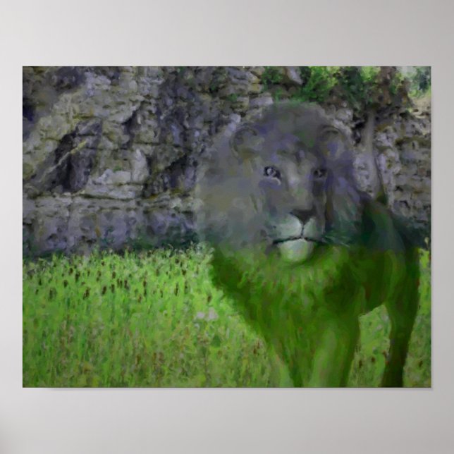 Fantasy Lion Animal Art Foto Malerei Poster (Vorne)