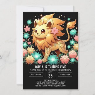 Fantasy Lion Digital Geburtstag Einladung