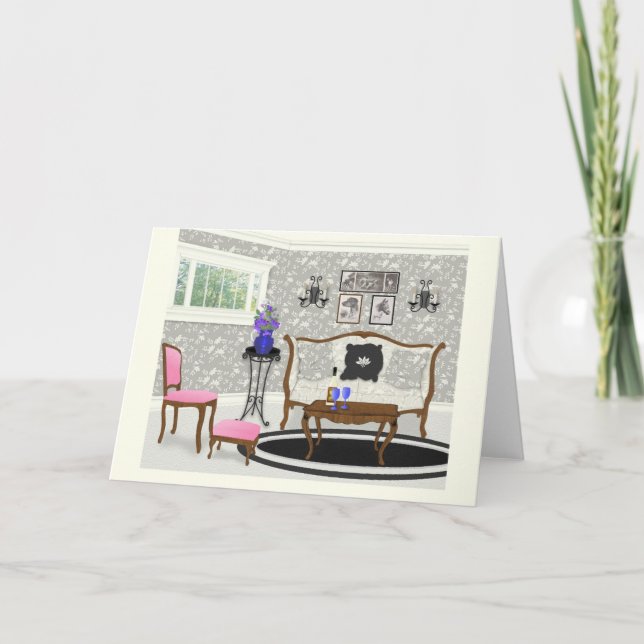 Fantasy Living Room Scene Karte (Vorderseite)