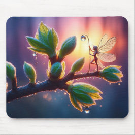 Fantasy macro photography of tiny forest sprite mousepad