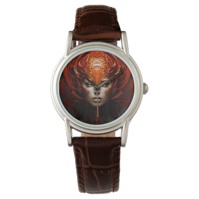 Fantasy Magic Art Dame Armbanduhr (Vorderseite)