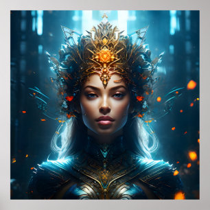 Fantasy Magic Art Dame Poster