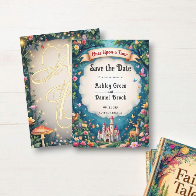 Fantasy Magical Woodland Castle Fairytale Hochzeit Save The Date (Von Creator hochgeladen)