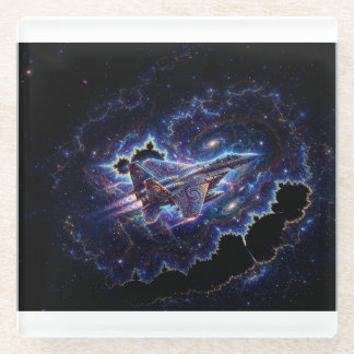Fantasy-Mandelbrot-Kampfjet im Fraktalportal Glasuntersetzer