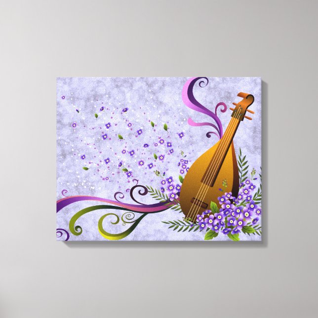 Fantasy Mandolin Music 3 Panel Leinwanddruck (Vorderseite)