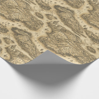 Fantasy Map Kartografie Altes handgezeichnetes Pap Geschenkpapier