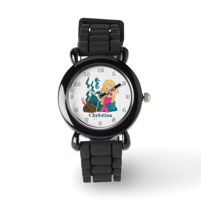 Fantasy-Meerjungfrauen geben Namenswache Armbanduhr (Vorderseite)