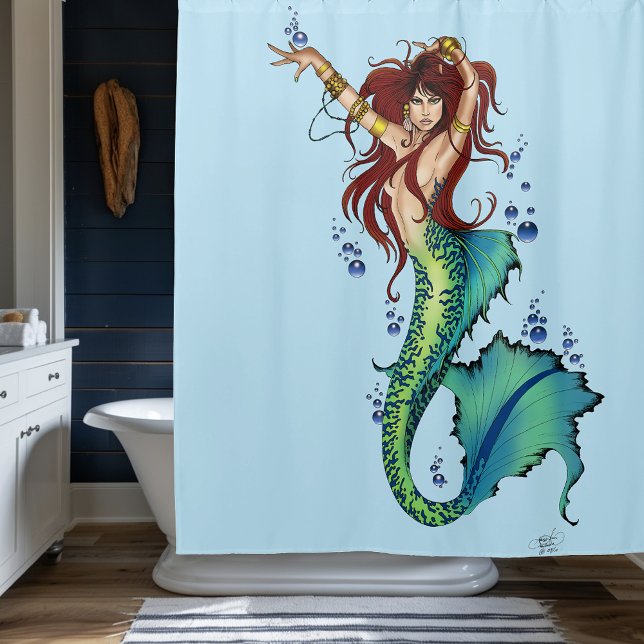 Fantasy Mermaid Aquamariner Schwanz Duschvorhang (Von Creator hochgeladen)
