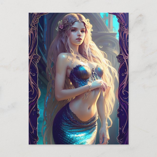 Fantasy Mermaid Postcard Postkarte (Vorderseite)
