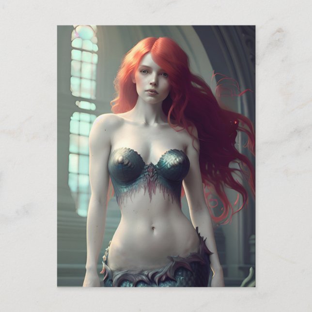 Fantasy Mermaid Postkarte (Vorderseite)