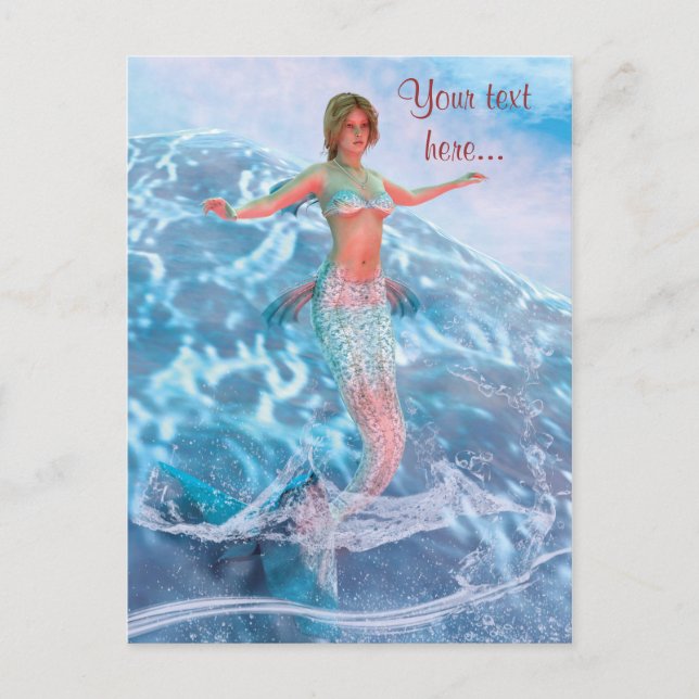 Fantasy Mermaid Postkarte (Vorderseite)