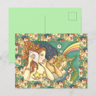 FANTASY MERMAID SISTERHOOD SHARING SECRET WISDOMS POSTKARTE