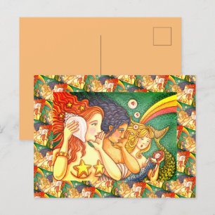 FANTASY MERMAID SISTERHOOD SHARING SECRET WISDOMS POSTKARTE