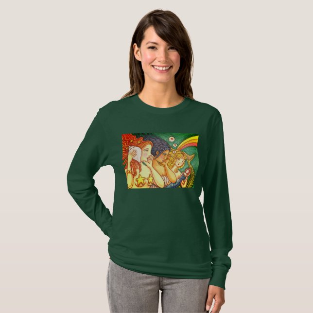 FANTASY MERMAID SISTERHOOD SHARING SECRET WISDOMS T-Shirt (Vorne ganz)