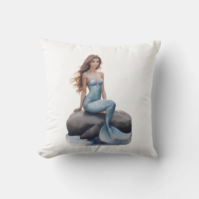 Fantasy Mermaid Throw Kissen (Vorderseite)