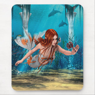 Fantasy Mermaid und Sea Lily Mousepad