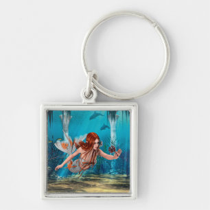 Fantasy Mermaid und Sea Lily Schlüsselanhänger