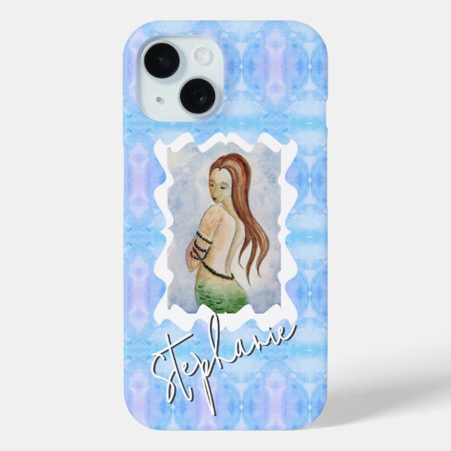Fantasy Mermaid Watercolor Custom Case-Mate iPhone Hülle (Rückseite)