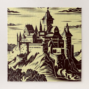 Fantasy Mittelalterliche Burg - Japanischer Holzsc