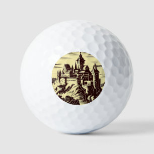 Fantasy Mittelalterliche Burg - Japanischer Holzsc Golfball
