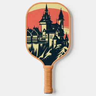 Fantasy Mittelalterliche Burg - Japanischer Holzsc Pickleball Schläger
