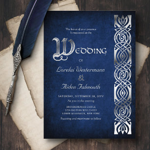 Fantasy-Mittelalterliche Hochzeit Folieneinladung