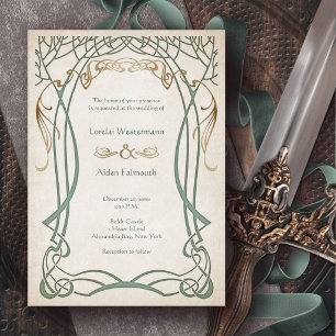 Fantasy-Mittelalterliche keltische Hochzeit Einladung