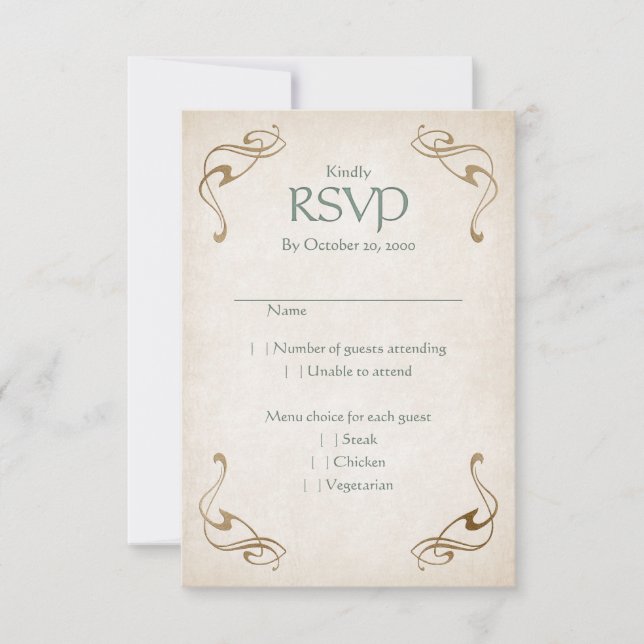 Fantasy Mittelalterliche keltische Hochzeit RSVP Karte (Vorderseite)