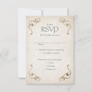 Fantasy Mittelalterliche keltische Hochzeit RSVP Karte