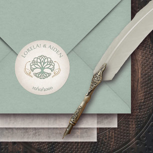 Fantasy-Mittelalterliche keltische Hochzeit Runder Aufkleber